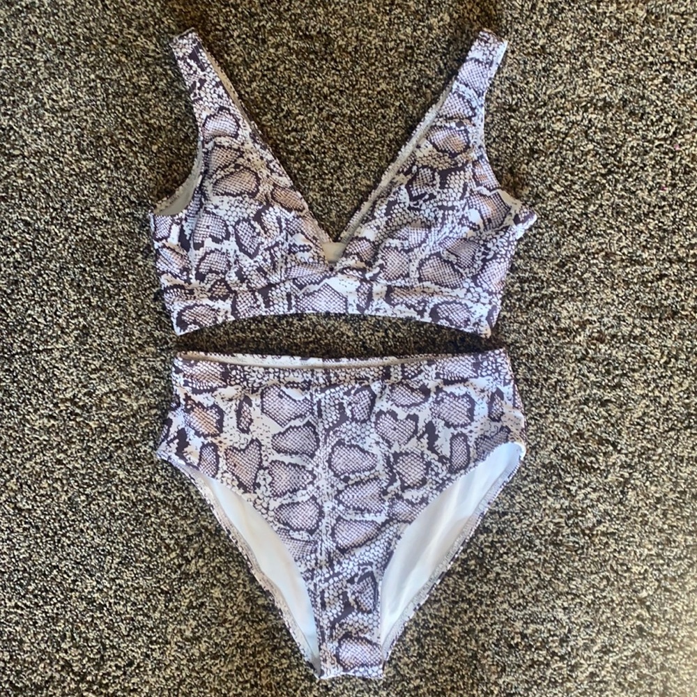 High Waisted Snake Skin Bikini